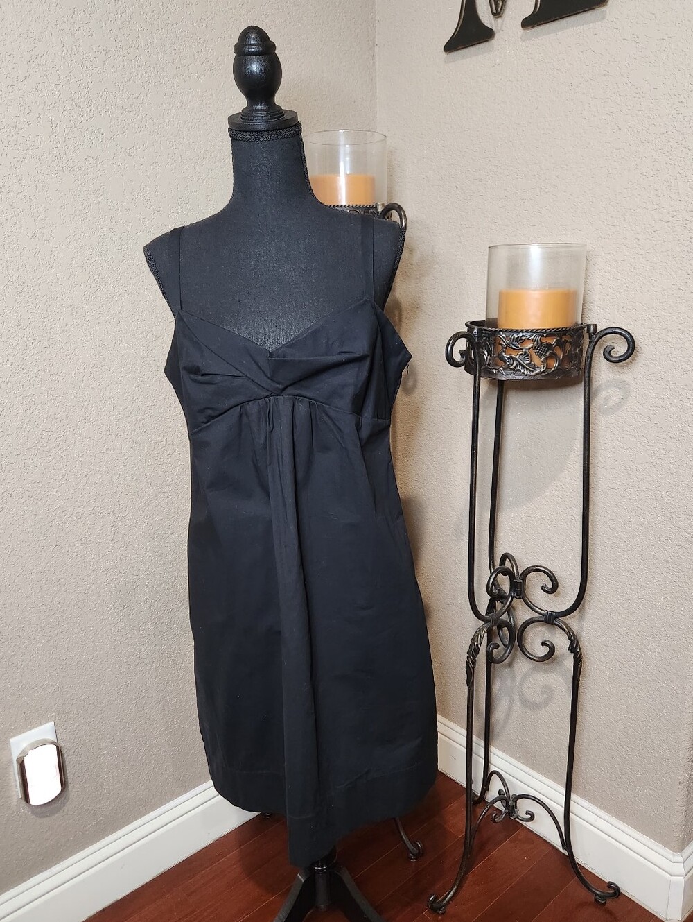 New York & Company Black Spaghetti Strap Midi Dress Size 12